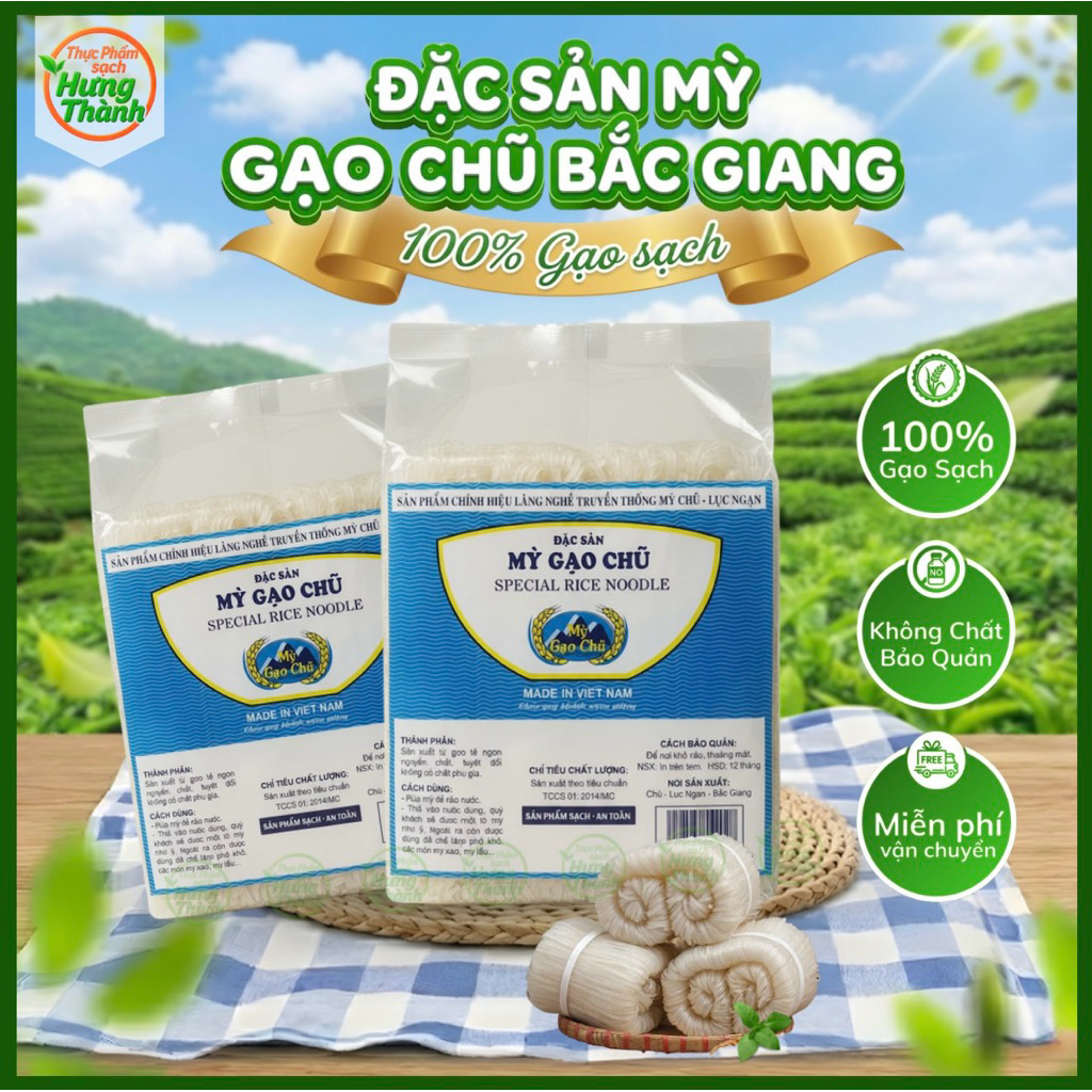 1KG Mỳ Gạo Chũ Nguyên Chất Lục Ngạn