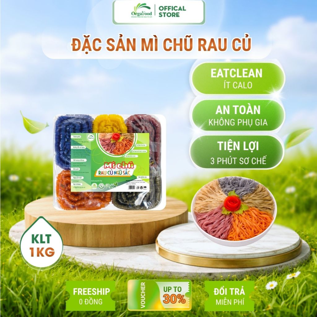 Mì chũ rau củ Orgafood 1kg