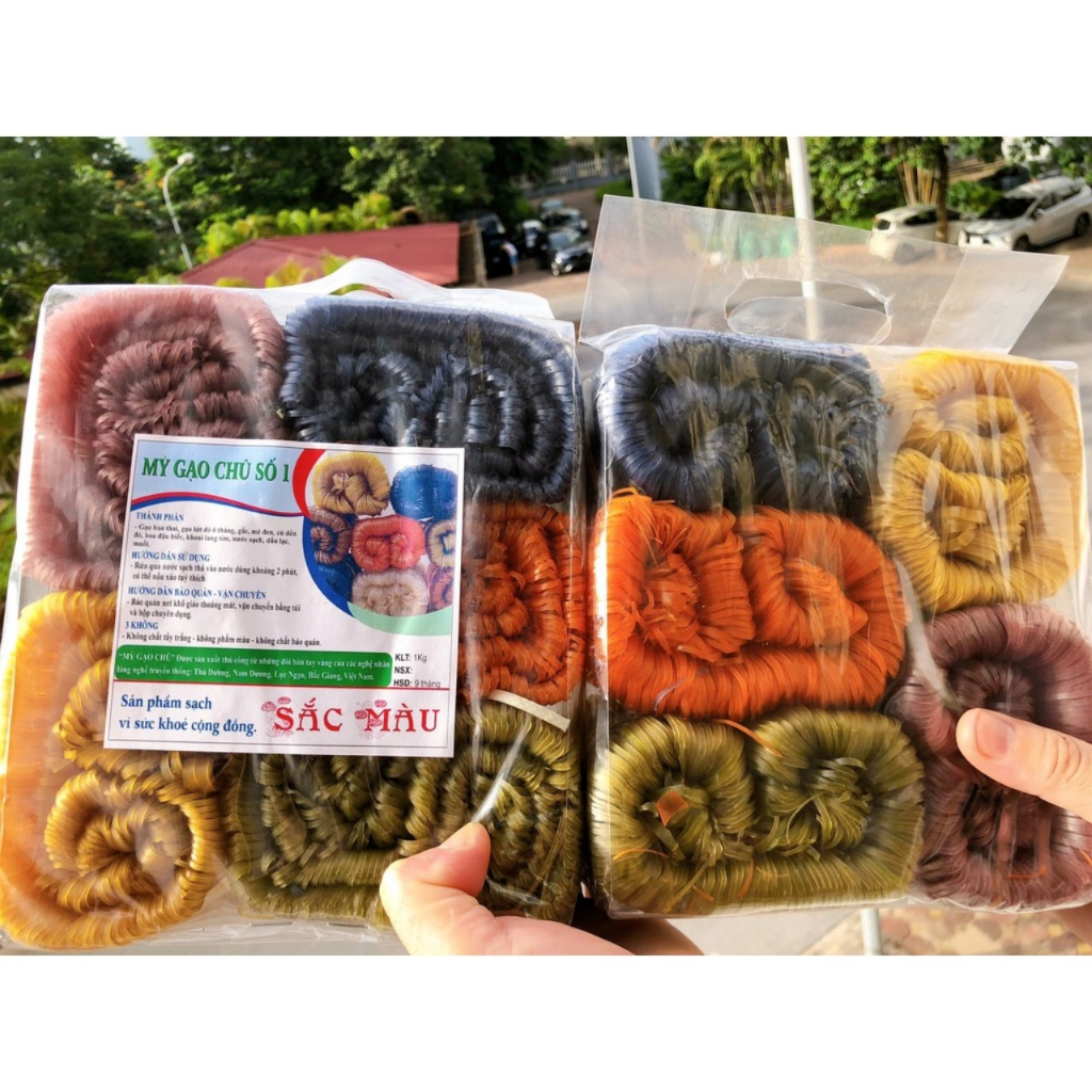 Mì gạo chũ ngũ sắc 5 vắt 5 màu 1kg