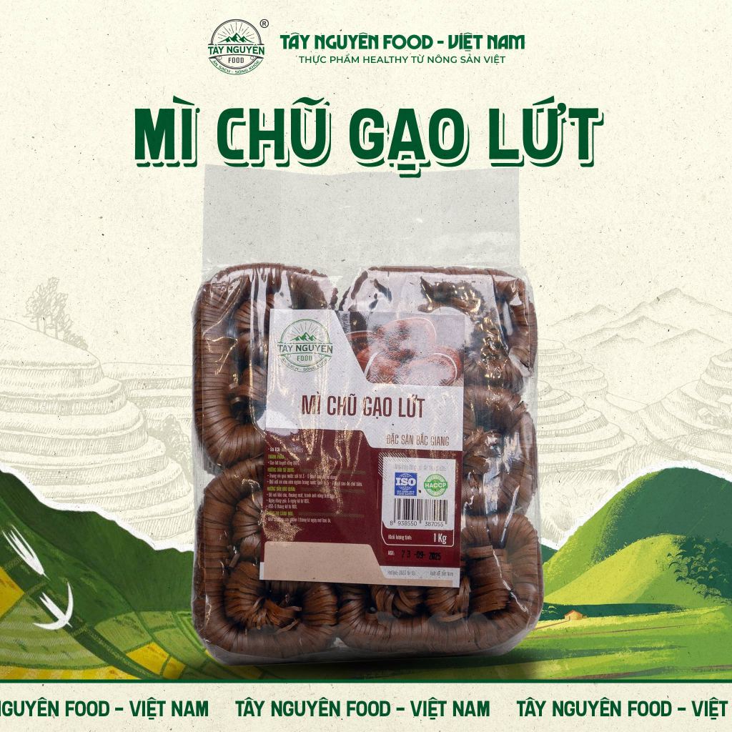 Mỳ chũ gạo lứt Tây Nguyên Food eatclean 1kg